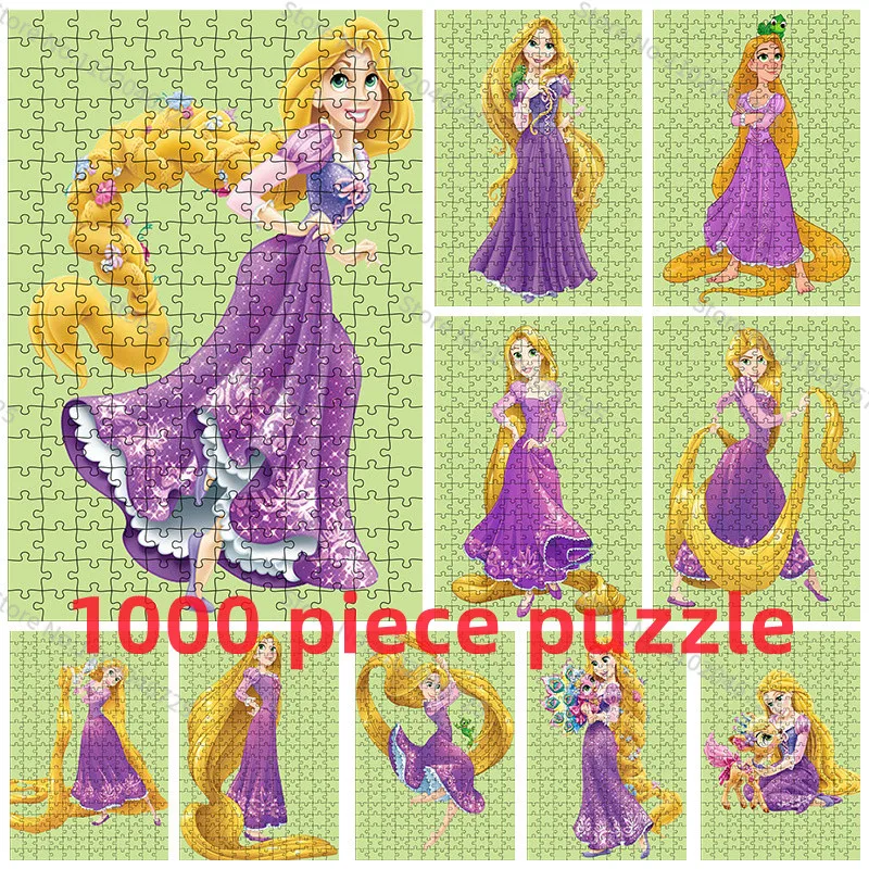 Disney Rapunzel 1000 Pieces Cartoon Puzzles Educational Toys Disney Princess Creative Puzzles Birthday Gifts Collection Hobby