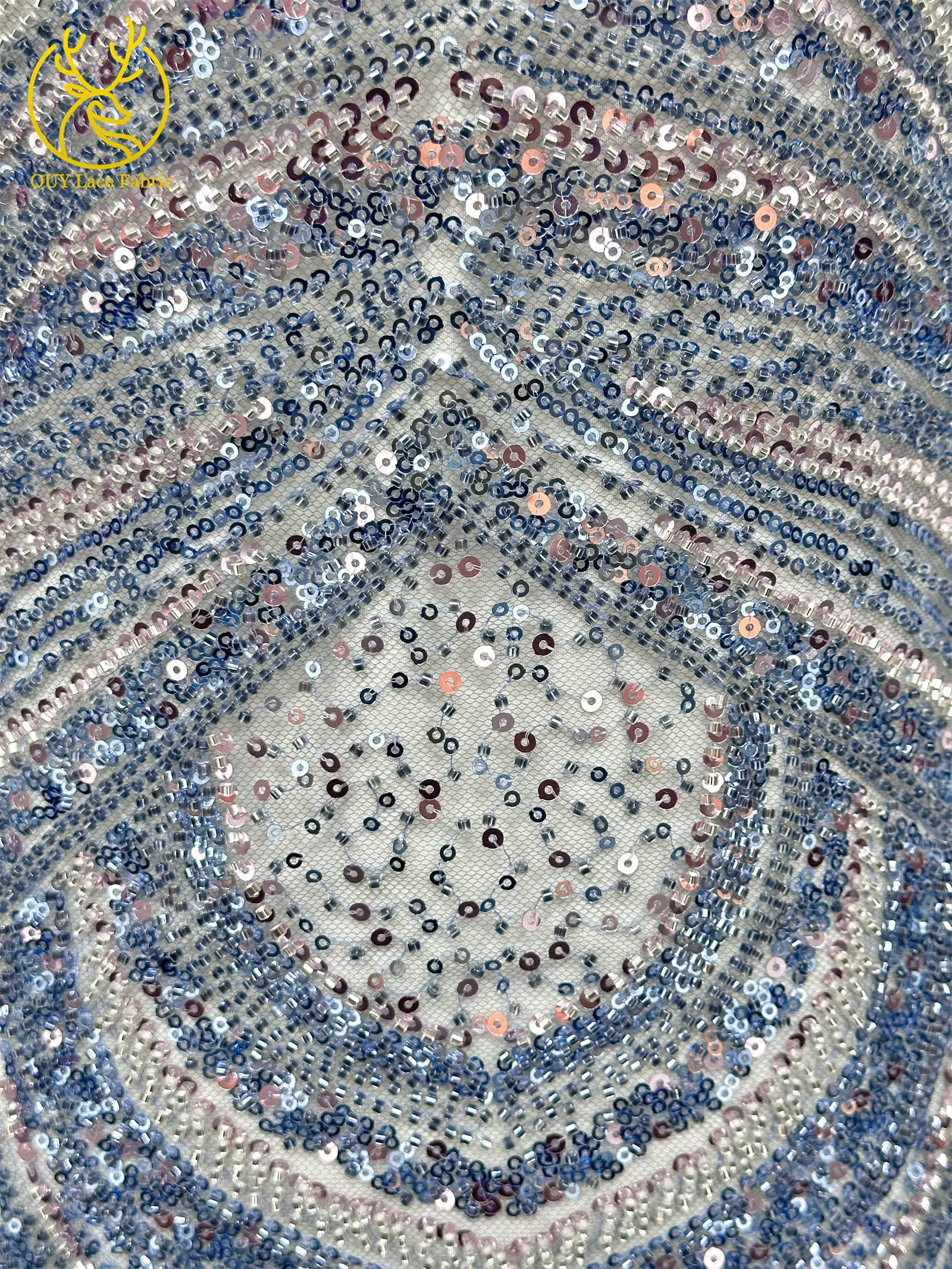 2026 Neues Design Luxuriöser Afrikanischer Perlen-Spitzenstoff 5 Yards Afrikanischer Pailletten-Spitzenstoff für Hochzeitskleider und Partykleider Nähmaterial – Detail 8