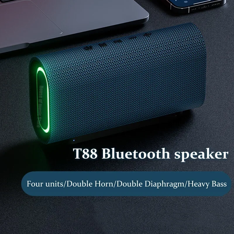 

High Power Party Soundbox Heavy Bass Bluetooth Speakers Box 20W Powerful Lautsprecher RGB Outdoor Card- Inserting Music Player