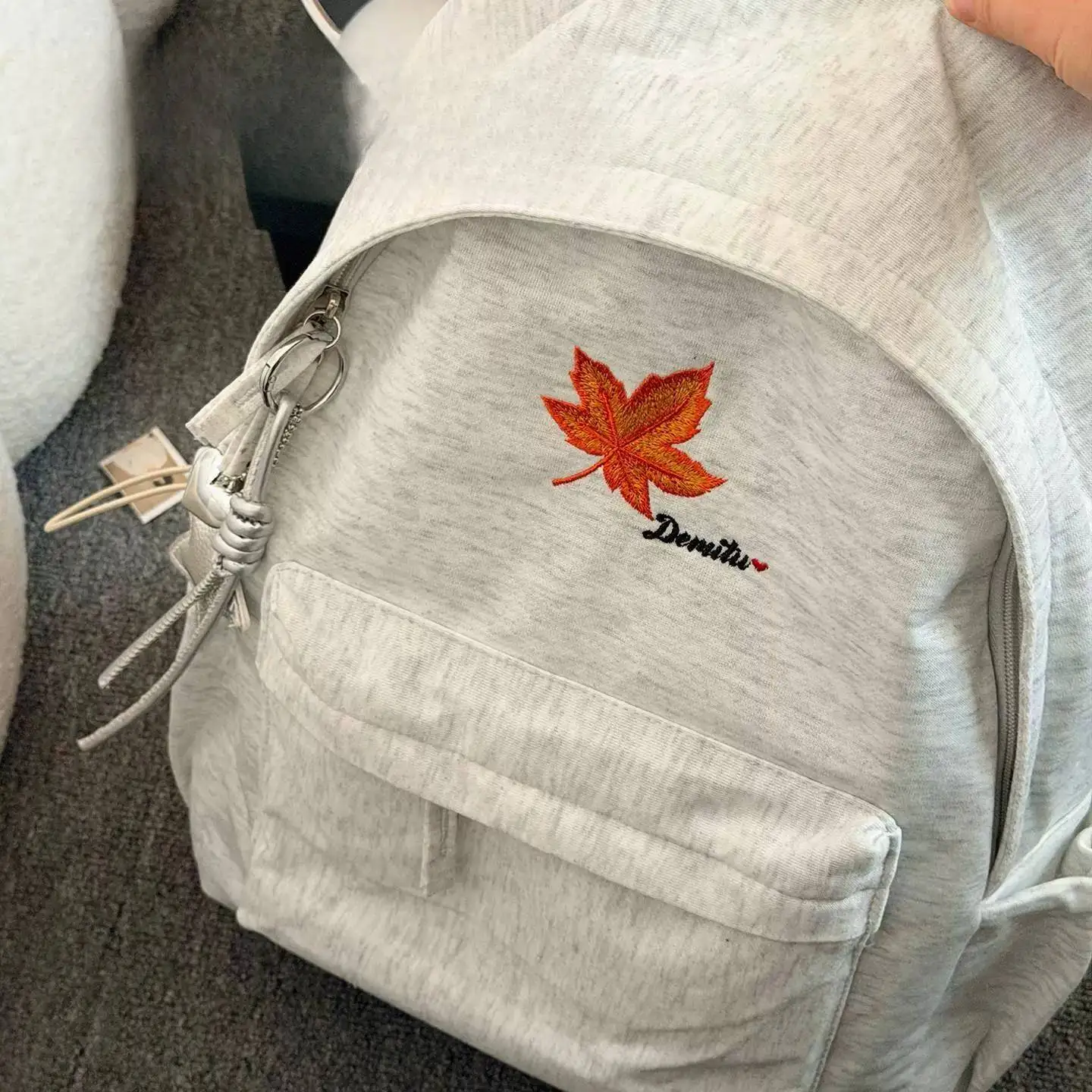 Stitching Backpack High School Girls Casual Versatile Double Shoulder Bag Simple Match Korean Style School Bag Soft Handle