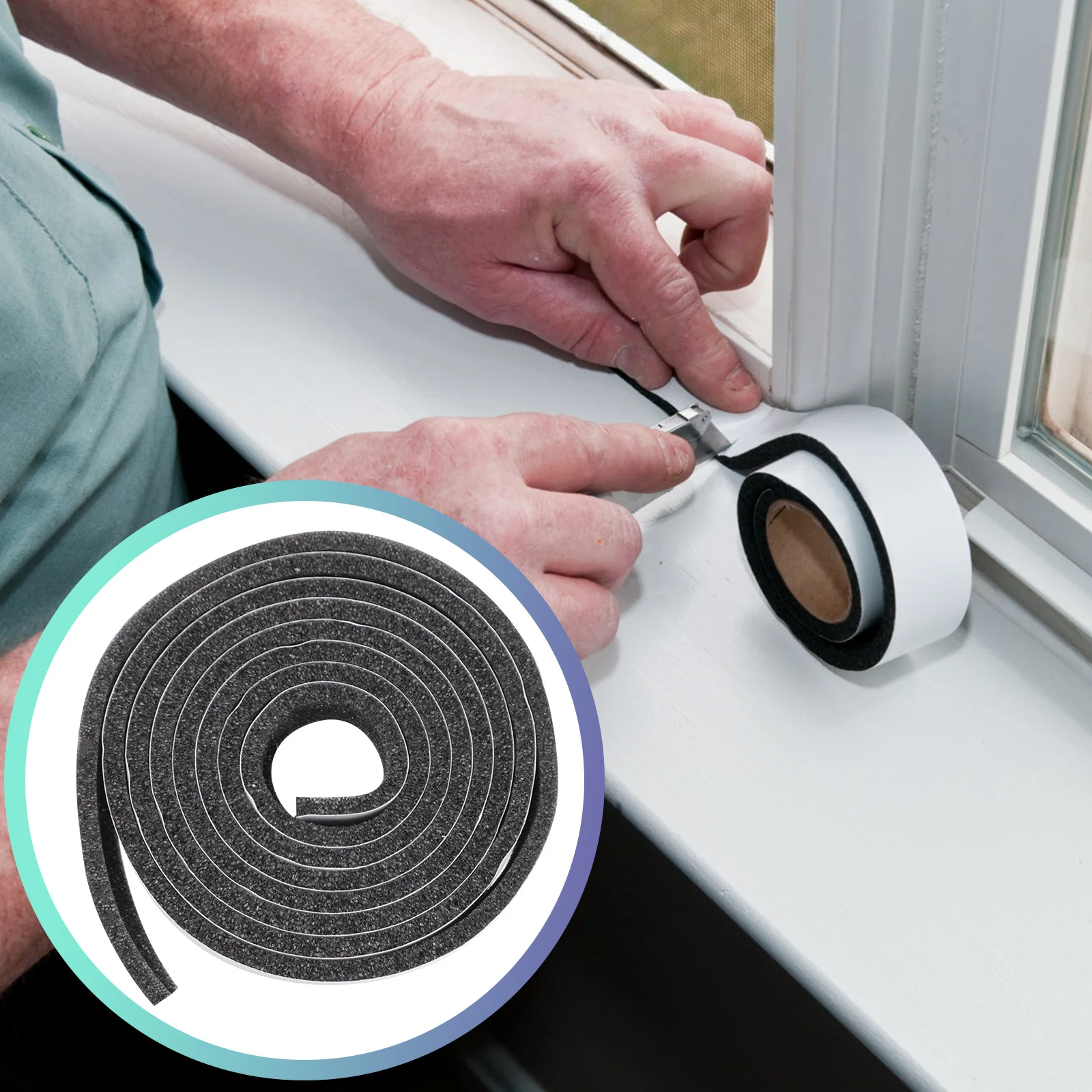 

4 Rolls High Durability Eva Weather Stripping Door Seal Dustproof Noise Insulation Strip Practical Weather Stripping Door Seal