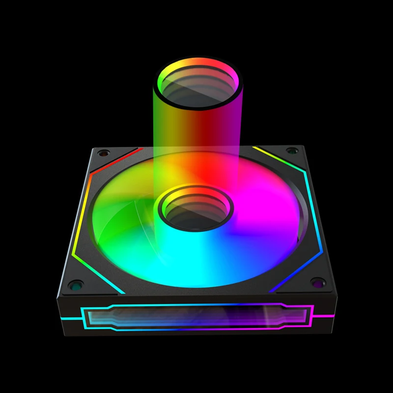 ZEZZIO PRISM 6 Pro 12CM Case Cooling Fan Three Infinity Mirror 5V 3PIN ARGB/PWM AURA SYNC Quiet Cooling Fan image 4