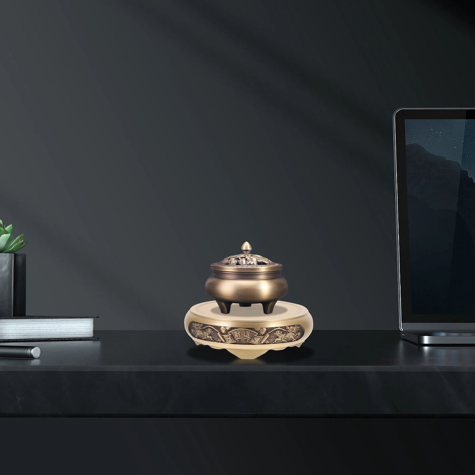 

Incense Burner Base Copper Desktop Decor Creative Censer Displaying Holder Heat-Resistant Aroma Furnace Tray For Home Yoga