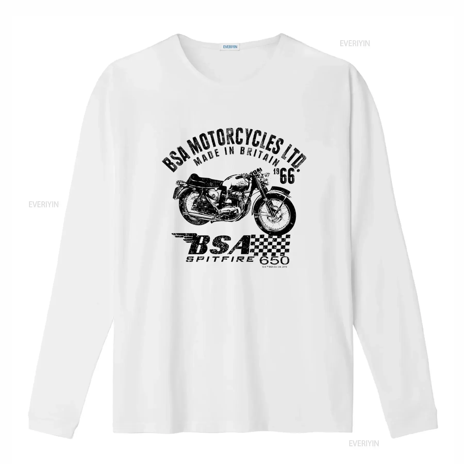 BSA Motorcycles LTD Made in Britain 1966 Spitfire 650 T Shirt for Men vintage Washed Unisex fashion Comfortable Breathable