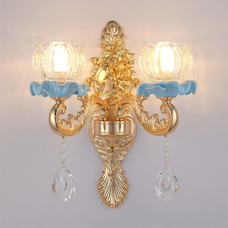 TEMOU European Crystal Wall Lamp Luxury Living Room Bedroom Bedside Lamp Background Wall Corridor Villa Hotel Lighting image 5