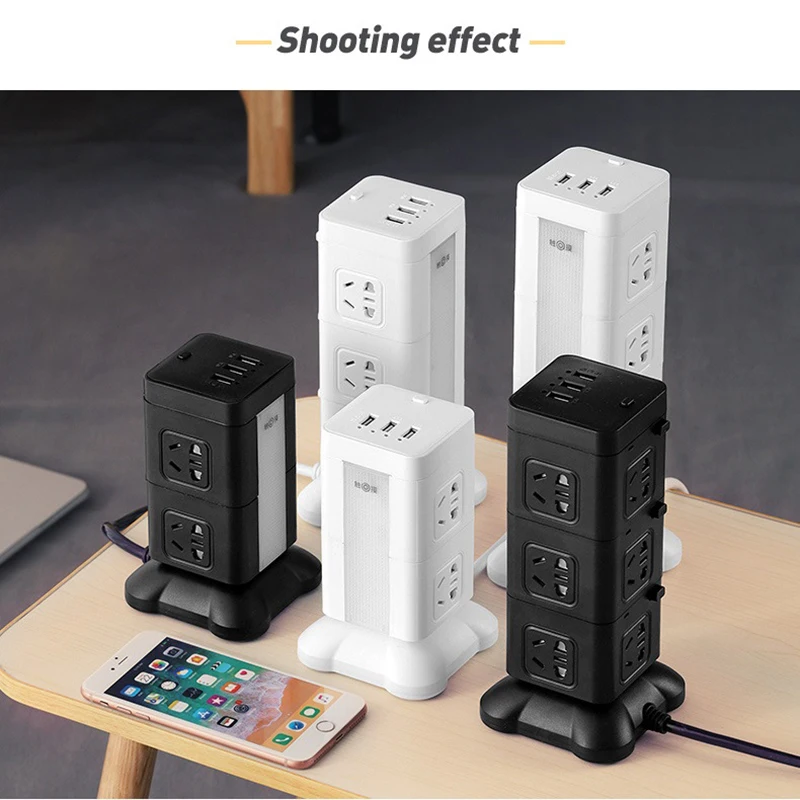 prise electrique Tower type Power With charging function Vertical socket Lithium battery Table lamp multi-function USB Strip