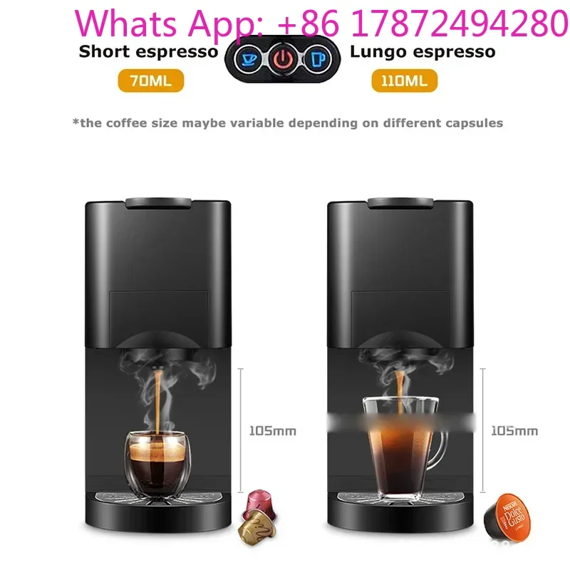 H3A Coffee Machine 4in1 Multiple Capsule Espresso Dolce Milk&Nespresso&ESE Pod&Powder Coffee Maker Stainless Metal Outook