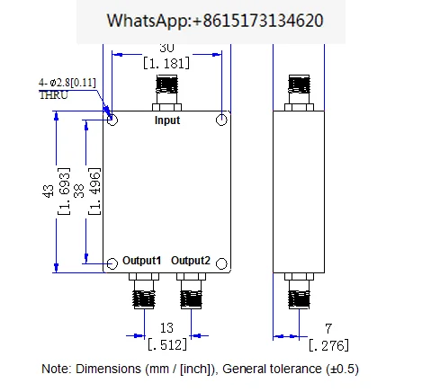 SMA Head 800-2700M Microstrip One/Two Power Divider GPS Power Two/Two Coordination Splitter 0.8-2.7G