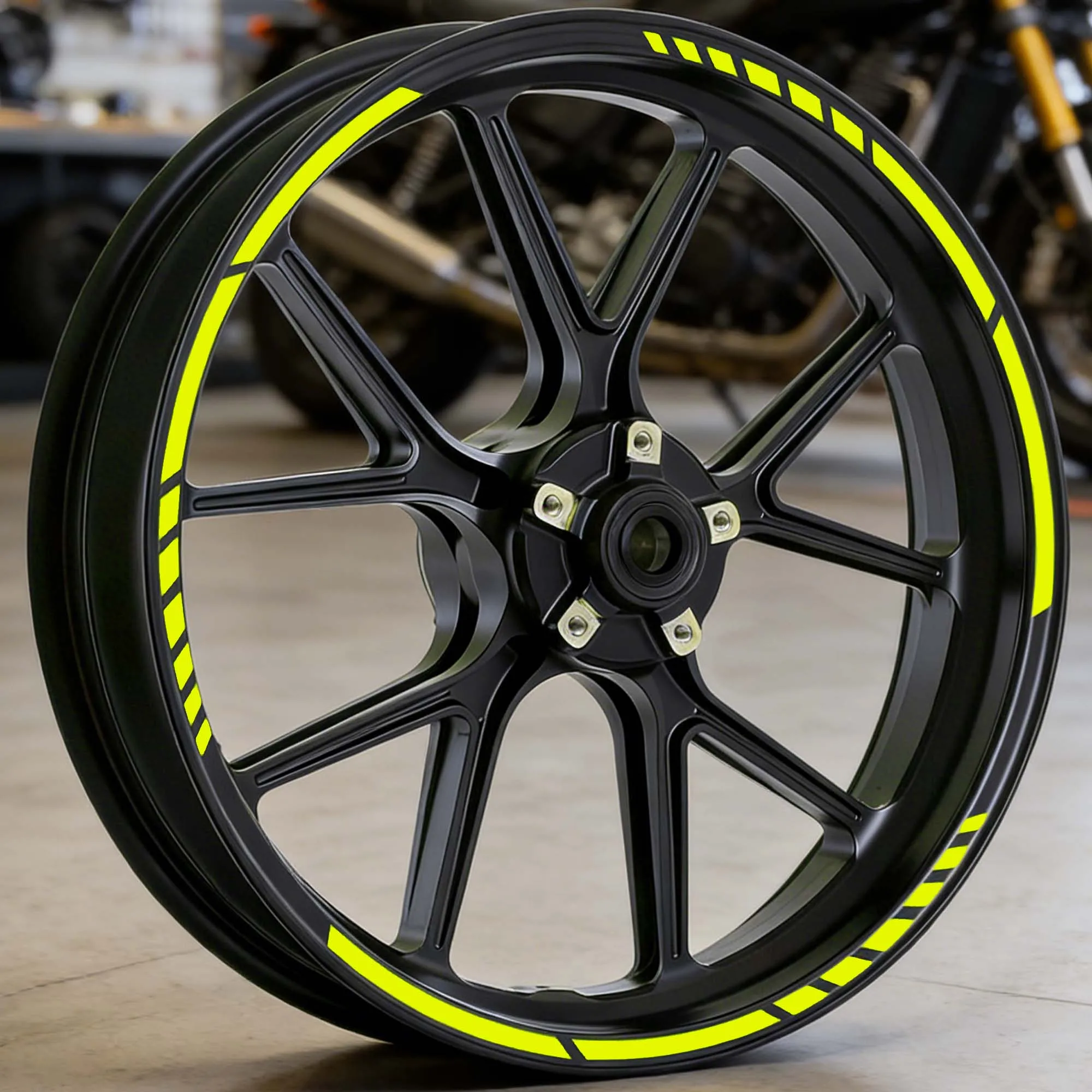 

16PCS/1Set Racing Stripe Motorcycle Wheel Stickers Waterproof for 15 16 17 18 and 19-inch Rims Modified Motorbike Vinyl Decals