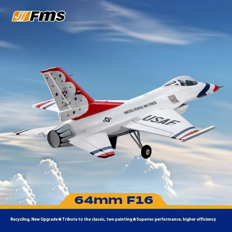 

FMS RC-симулятор самолета, истребитель с фиксированным крылом, уличная пенопластовая сборка, 64 мм, F-16, PNP-версия, игрушка с дистанционным управлением для взрослых