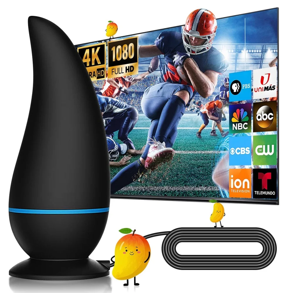 

VUELVE Indoor TV Antenna Long Range Signal Reception HD Digital Television Antenna for Smart and Old TV & Free Local Channels