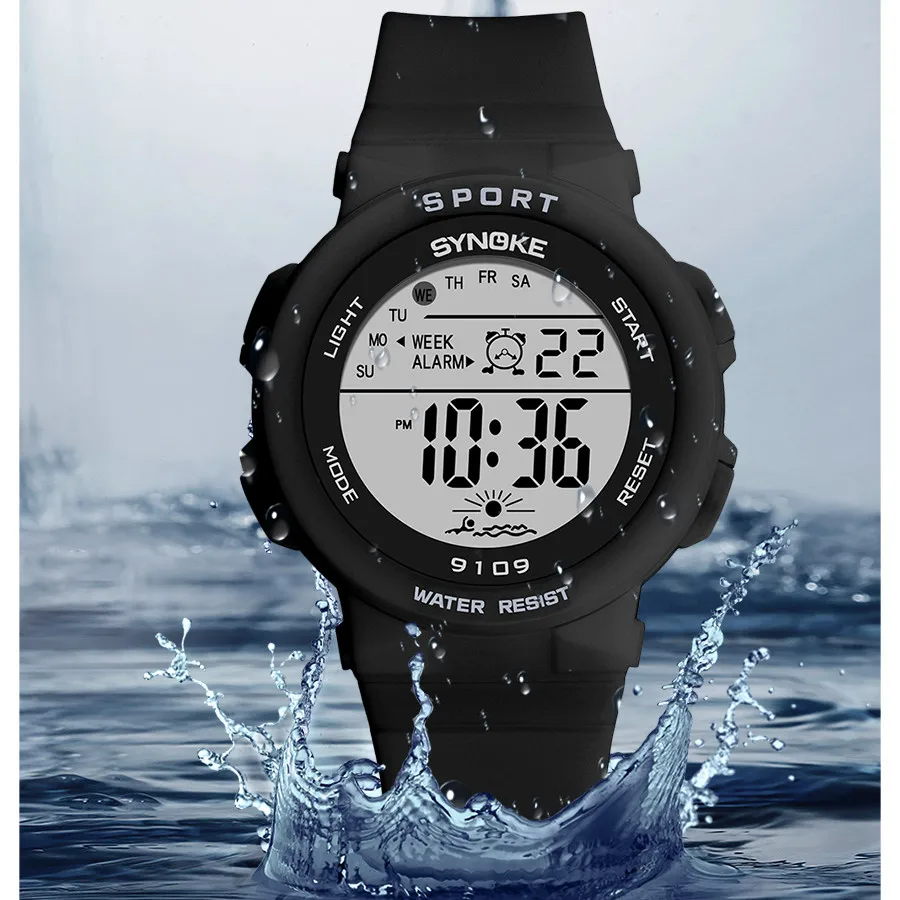 SYNOKE Student Sport Watches For Kids Colorful Electronic Watches 50M Waterproof Clock Children Digital Watch For Boys Girls