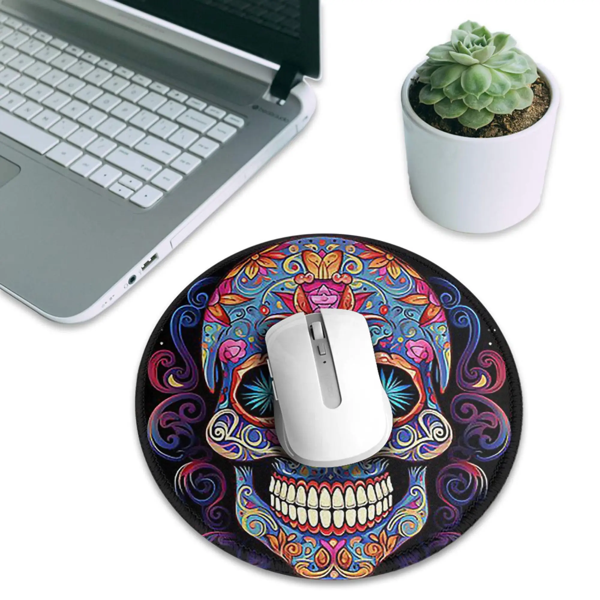 Mexican Sugar Skull Day Of The Dead Sugar Skull Mouse Pad Computer Keyboard Mouse Mat PC Laptop Desk Mat Accessories Table Mats