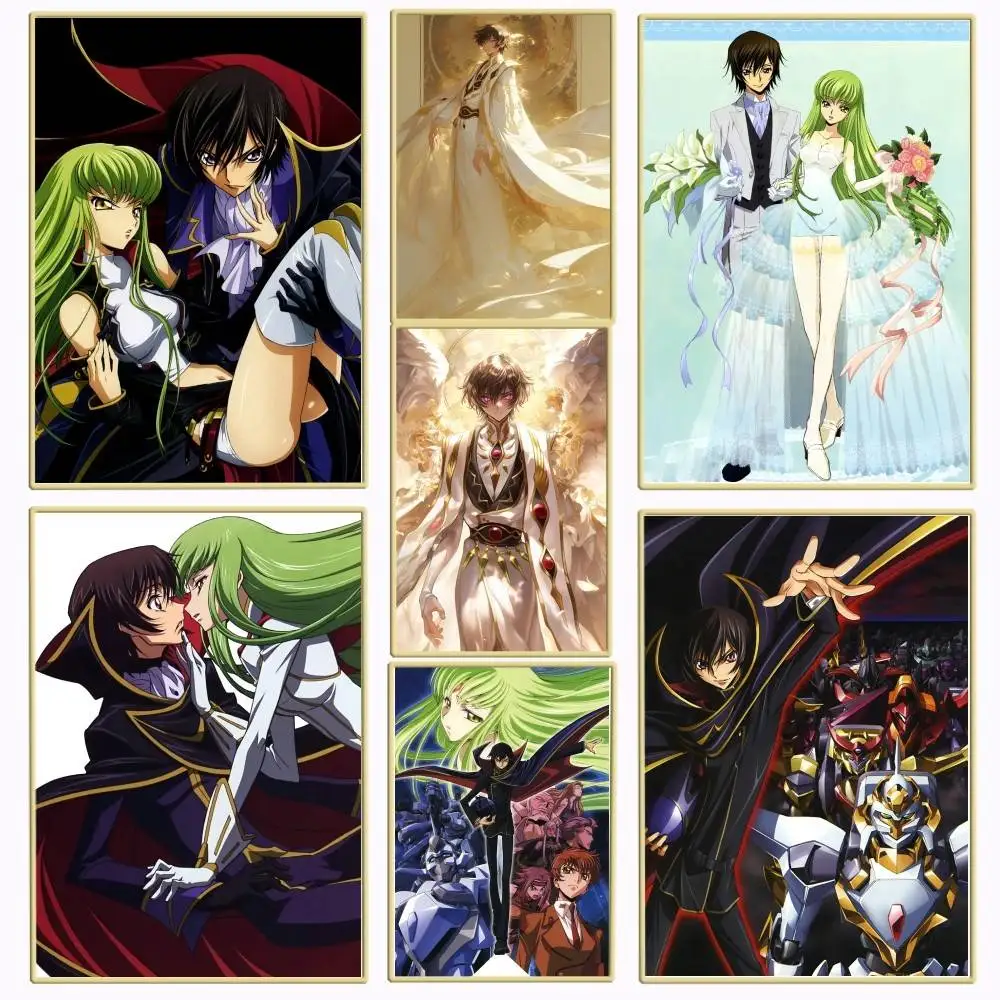 1 Stück CODE GEASS Lelouch of the Rebellion Poster Selbstklebender Kunst-Aufkleber aus wasserdichtem Papier für Kaffeehaus, Bar, Zimmer, Wanddekoration