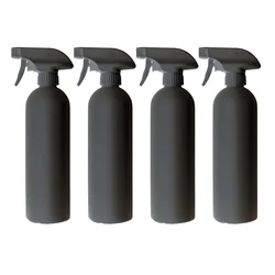 4pcs 500ml Plastic Spray Bottles Empty Portable Dispenser Bottle Large Bottles for Car Cleaning Watering Flowers (Black)