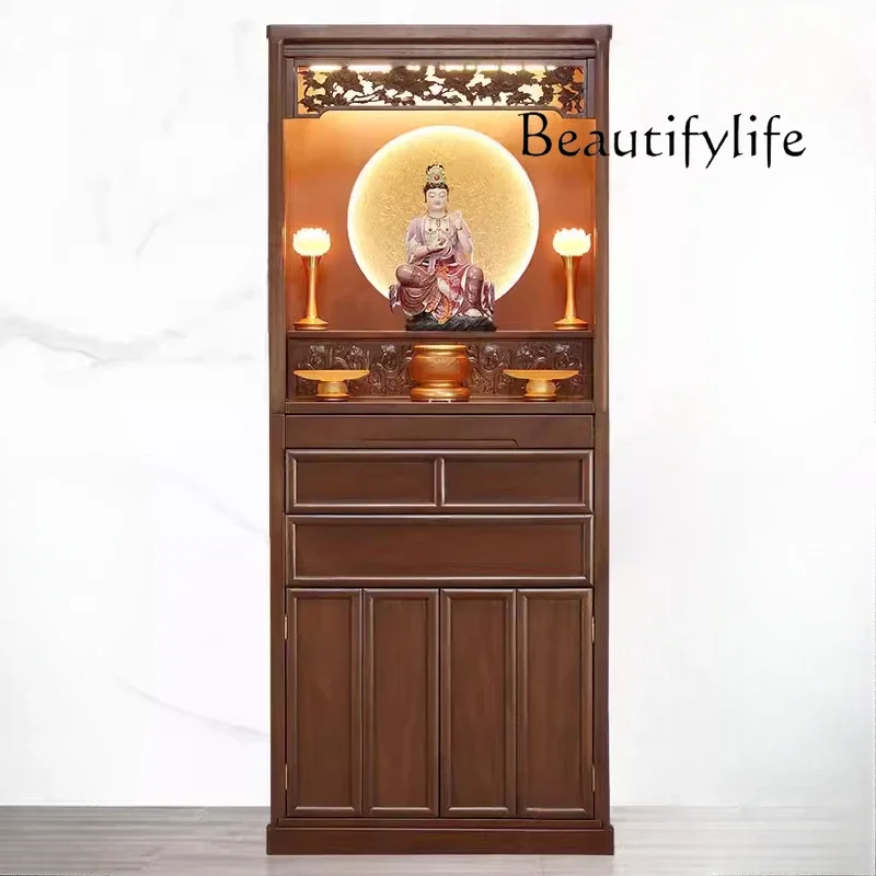 

God of Wealth offering table incense table cabinet Buddhist shrine new Chinese vertical cabinet Buddhist shrine household shrine