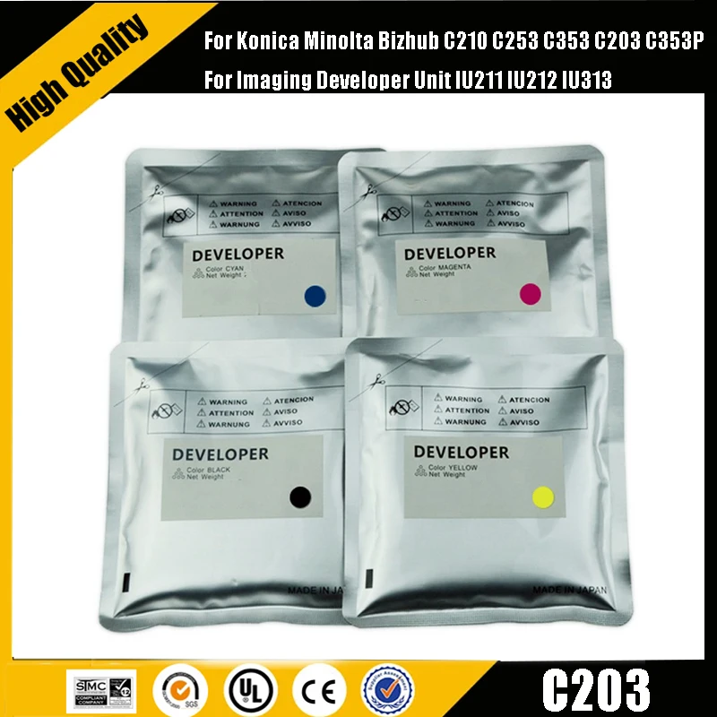 

einkshop C200 Developer Powder For Konica Minolta Bizhub C210 C253 C353 C203 C353P For Imaging Developer Unit IU211 IU212 IU313