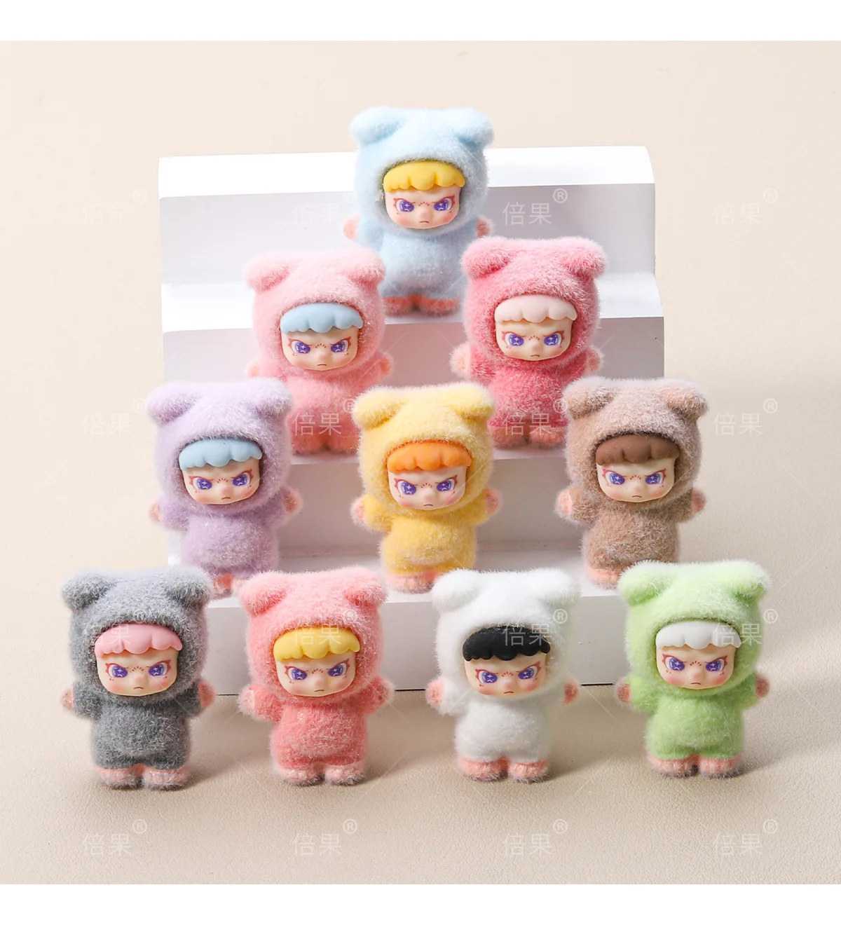 

10pcs Dora Anime Flocked DIY Decorative Pendants Blind Box Car Ornaments Keychains for Desktop Christmas Birthday Gifts