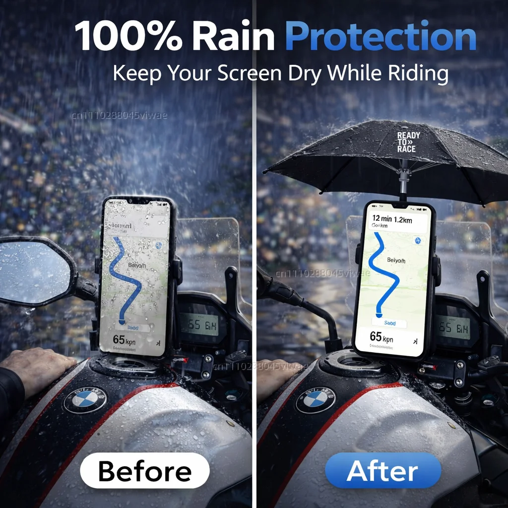 For KTM Ready to Race Motorcycle Phone Umbrella Holder Waterproof Sunshade Anti Glare Rainproof Handlebar GPS Mount 5