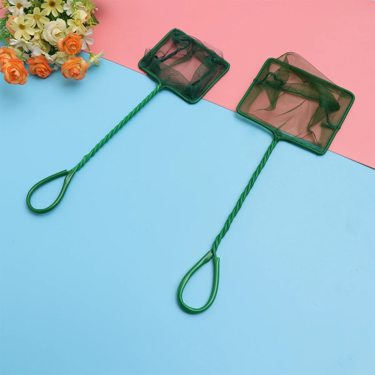 

2pcs Aquarium Accessories Fish Fishing Net Nylon Network Plastic Tear-resistant Net Fish Net