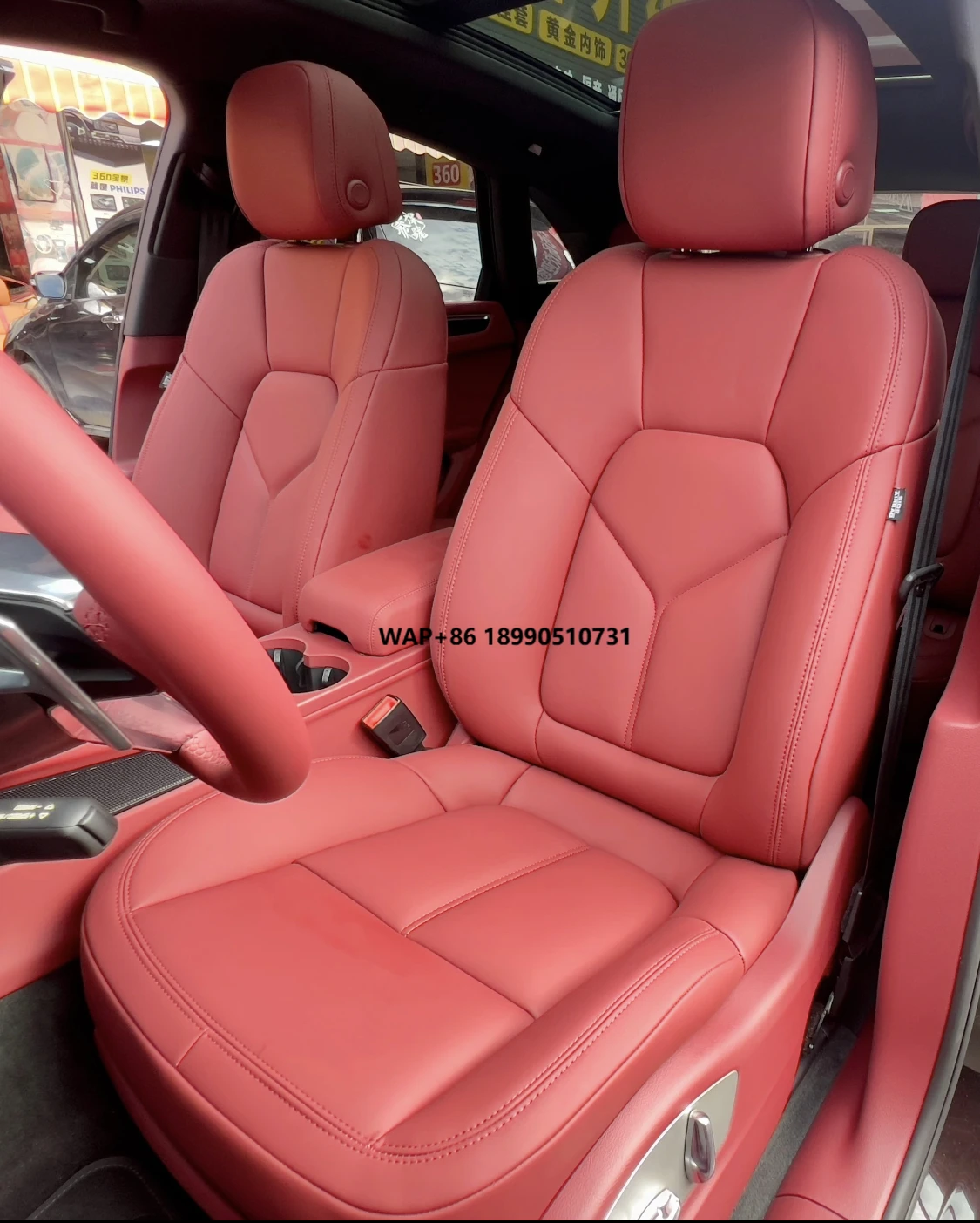 

For Porsche Panamera Luxury Leather Seat Cover Whole Car Interior Leather Wrapping for Porsche Panamera 970 971 Red Color