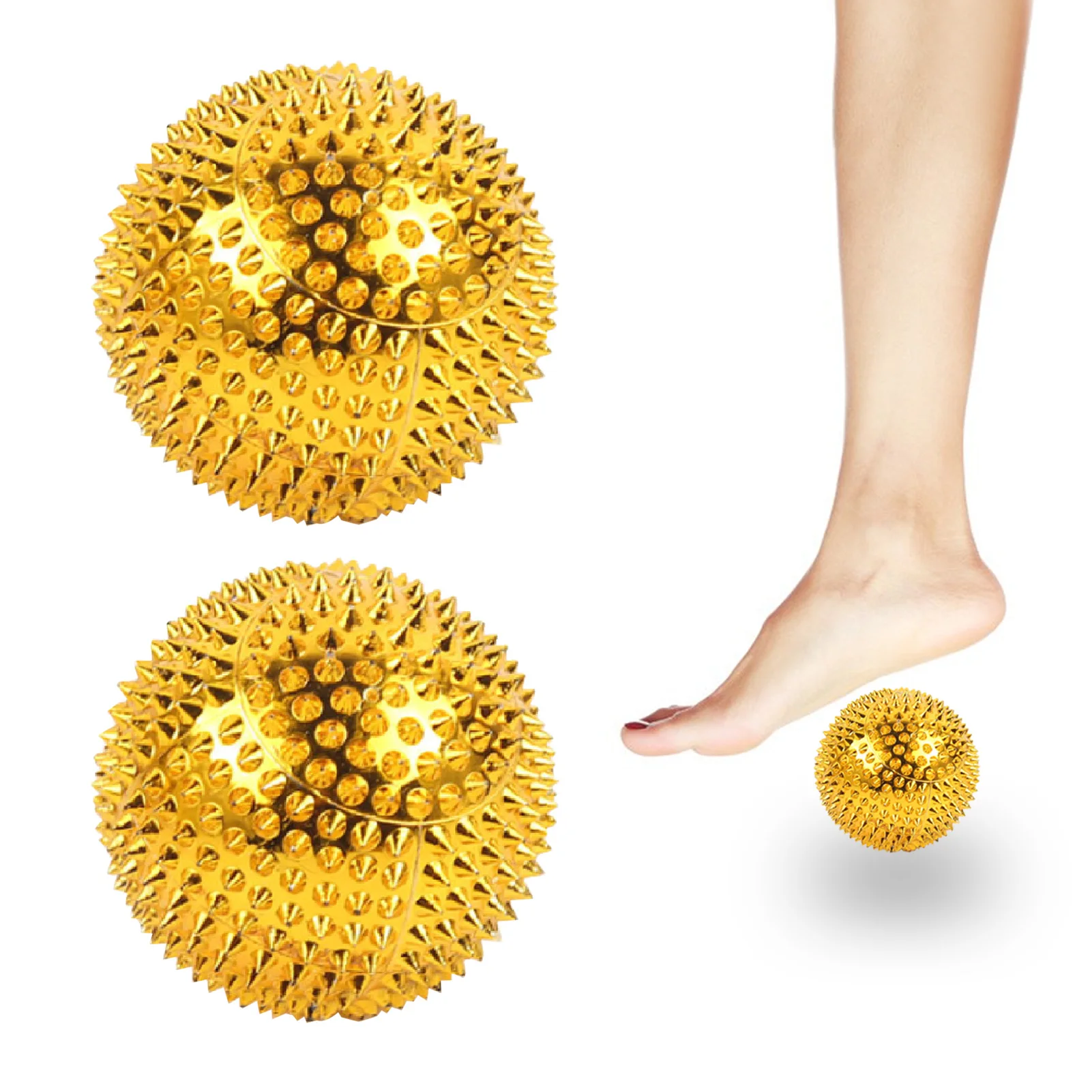 2PCS Massage Balls trigger point with needles-Acupressure Active Massager Spiky Hard Massaging Tool for physiotherapy Hand Foot