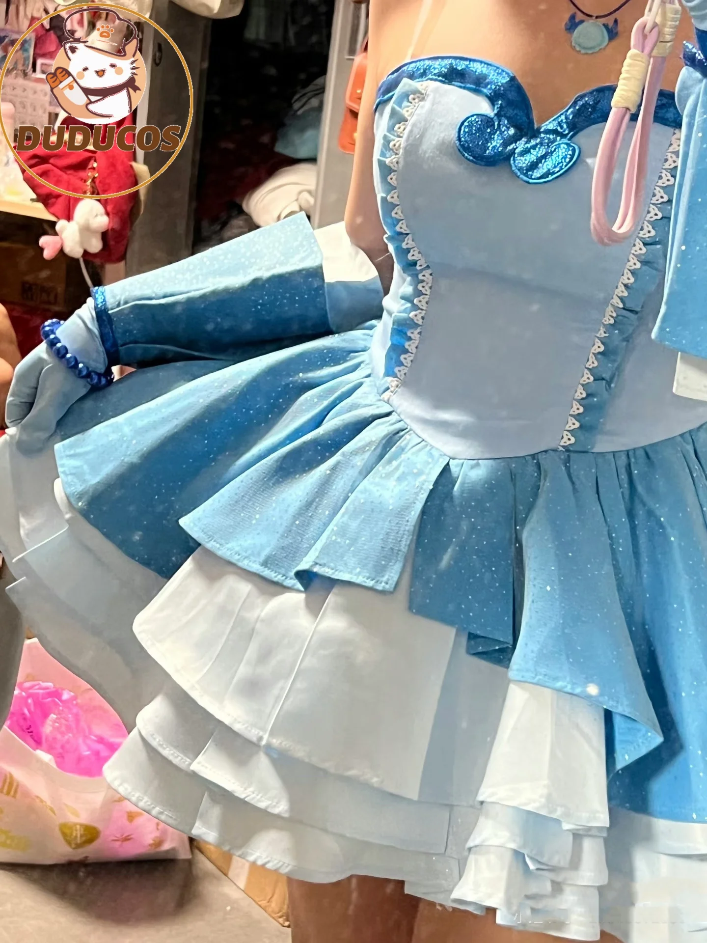 Em estoque hanon hosho cosplay traje anime sereia melodia pichi pichi pitch DUDU-SR feminino vestido azul hanon hosho dia das bruxas