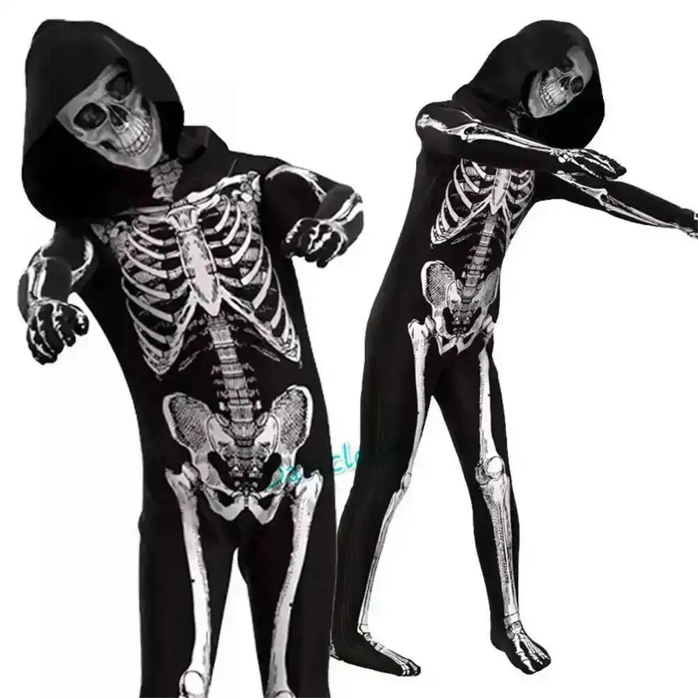 Halloween Adult Mask Zombie Zombie Costume Cosplay Scary Skeleton Skull Costume Jumpsuit Suit Sets Carnival Party Clothes