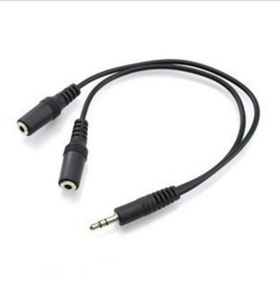 

200pcs 3.5mm Aux Headphone Splitter Extension Cable Audio Jack Stereo Male to 2 Female Y-Splitter Adapter Cord For Headset PC