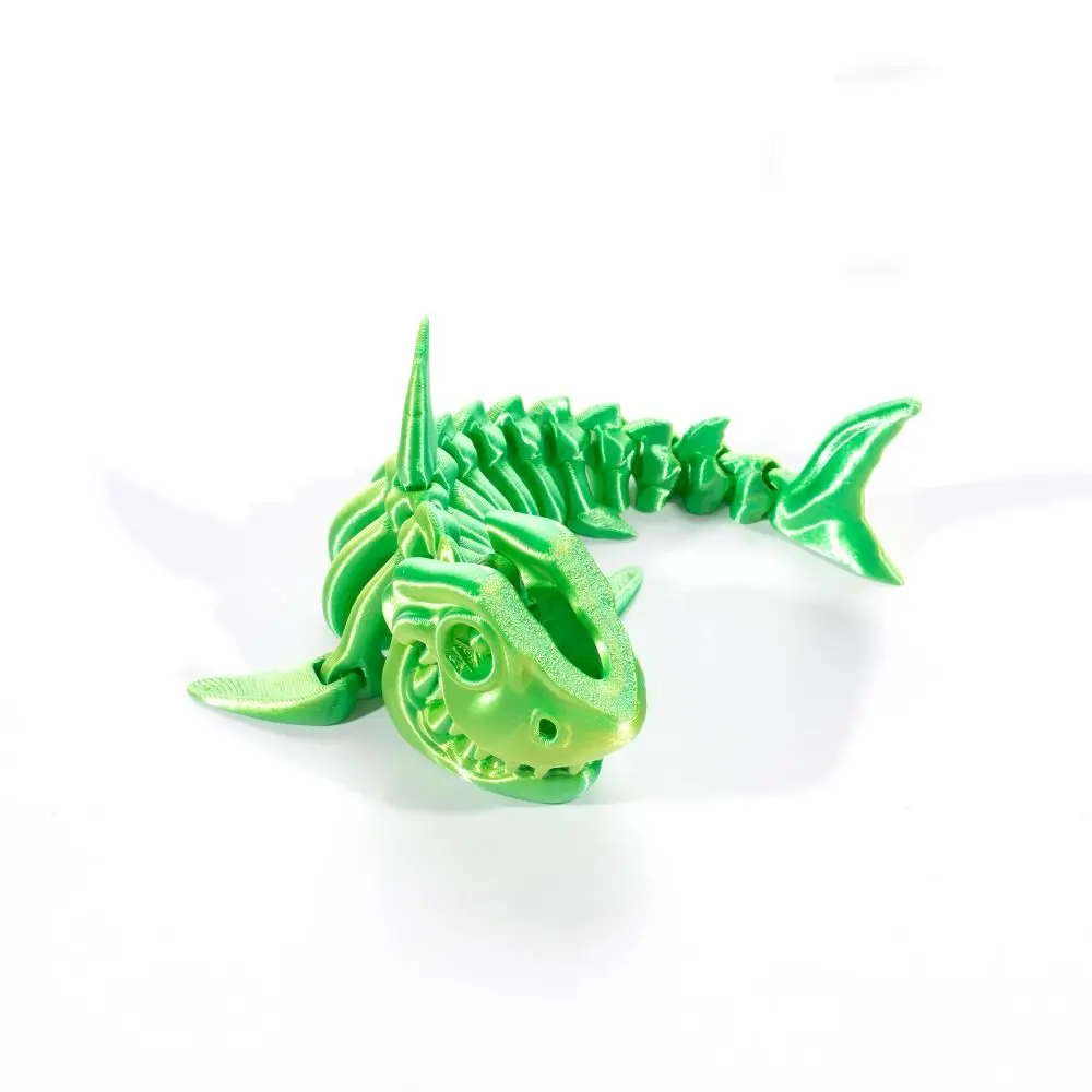 PLA Plastic 3D Printed Shark Bones Model Multi-jointed 5 Colors Shark Bones Desktop Ornaments Movable Articulated Fidget