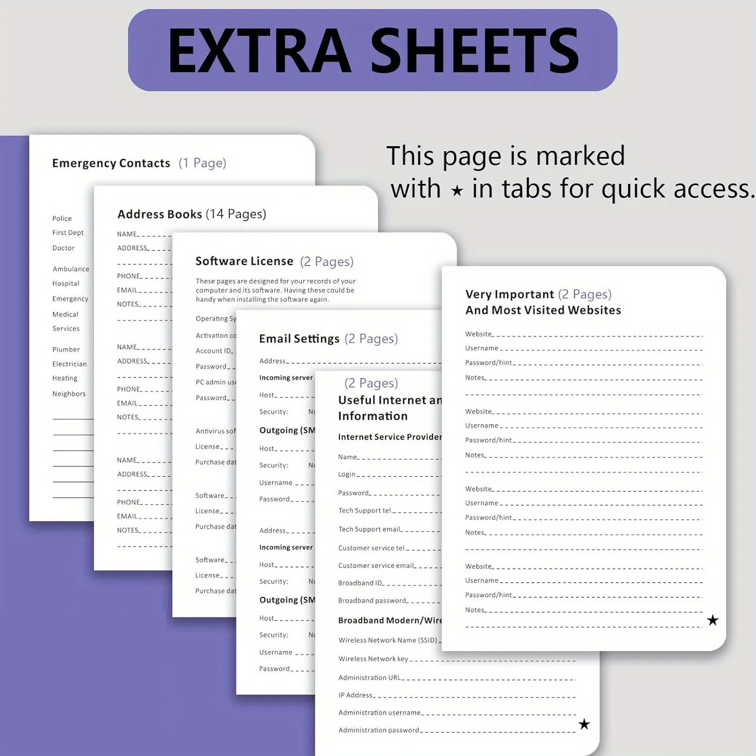 Password book with letter label. Senior hardcover Password Manager Notebook, Internet Password log diary, computer and website