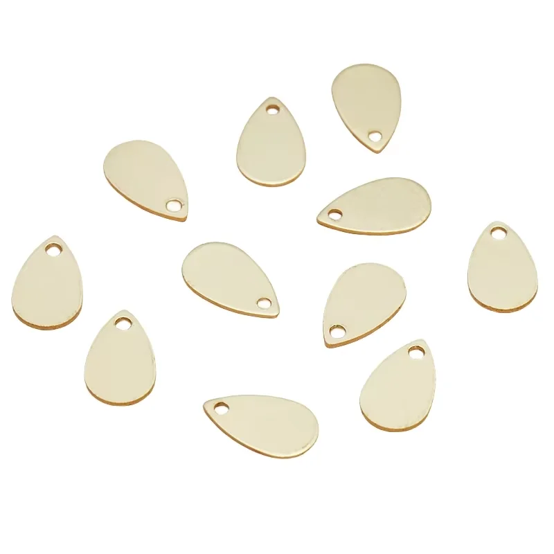 BoYuTe (200 Pieces/Lot) 10*6MM Metal Brass Stamping Water Drop Charms for Jewelry Making