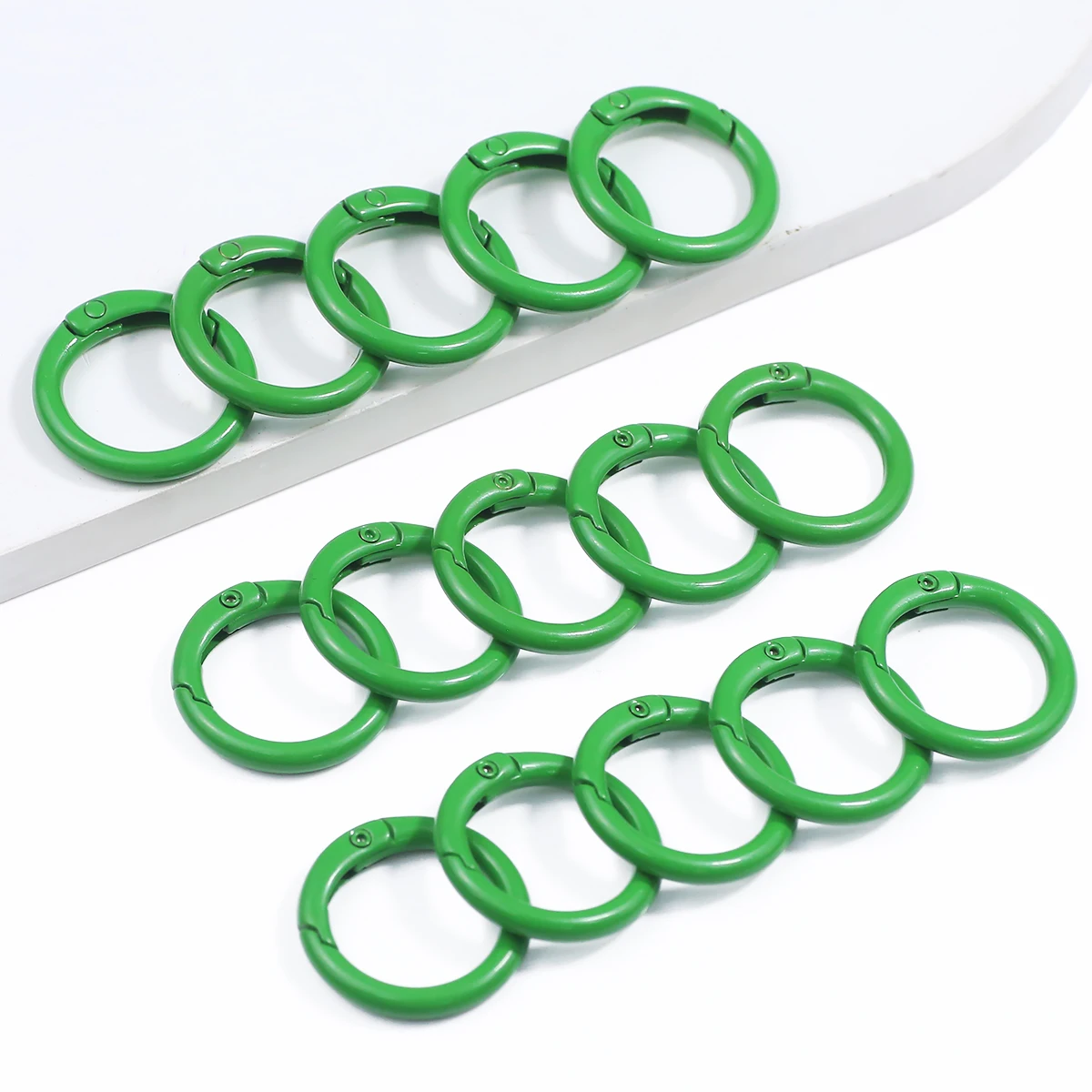 

5-20Pcs 25mm Zinc Alloy Deep Green Round Snap Buckle Spring Keyring Buckle Snap Hook O Ring Buckle for Keychain DIY Accessory