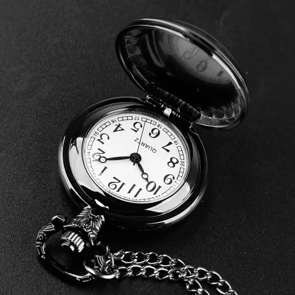 Trump Victory 2024 Design Glass Dome Quartz Pocket Watch with Durable Chain Arabic Numeral Dial for Men and Women Creative Gifts