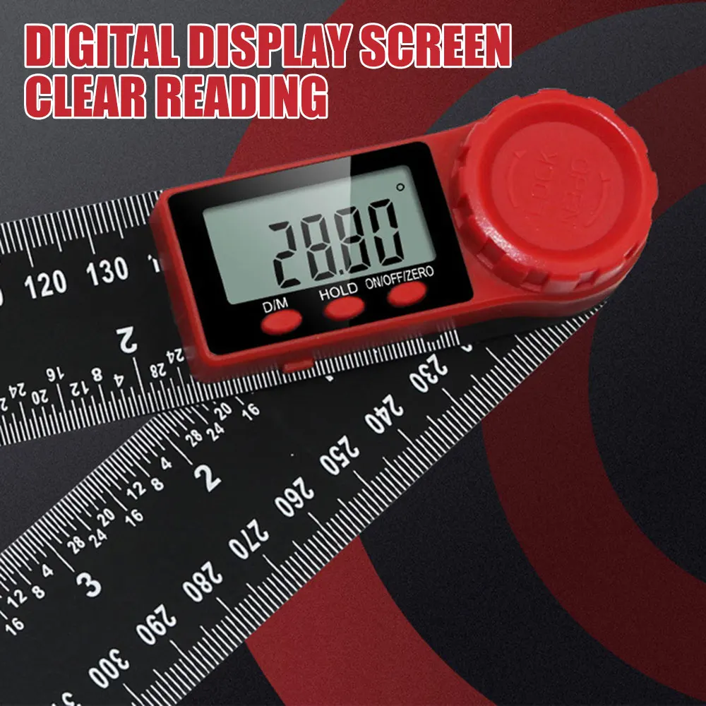 

2-in-1 Digital Angle Meter Inclinometer Electron Goniometer Angle Length Measuring Tool