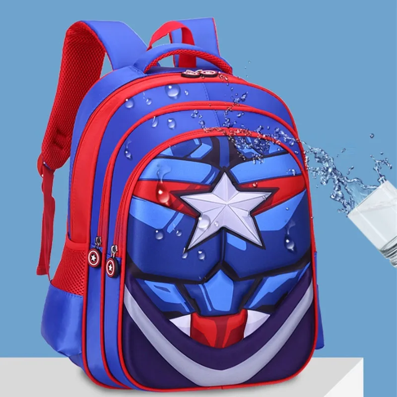 Marvel Avengers Anime Backpack Iron Man America Superman Batman Cartoon Captain Kindergarten School Bag for Boys Schoolbag Gift