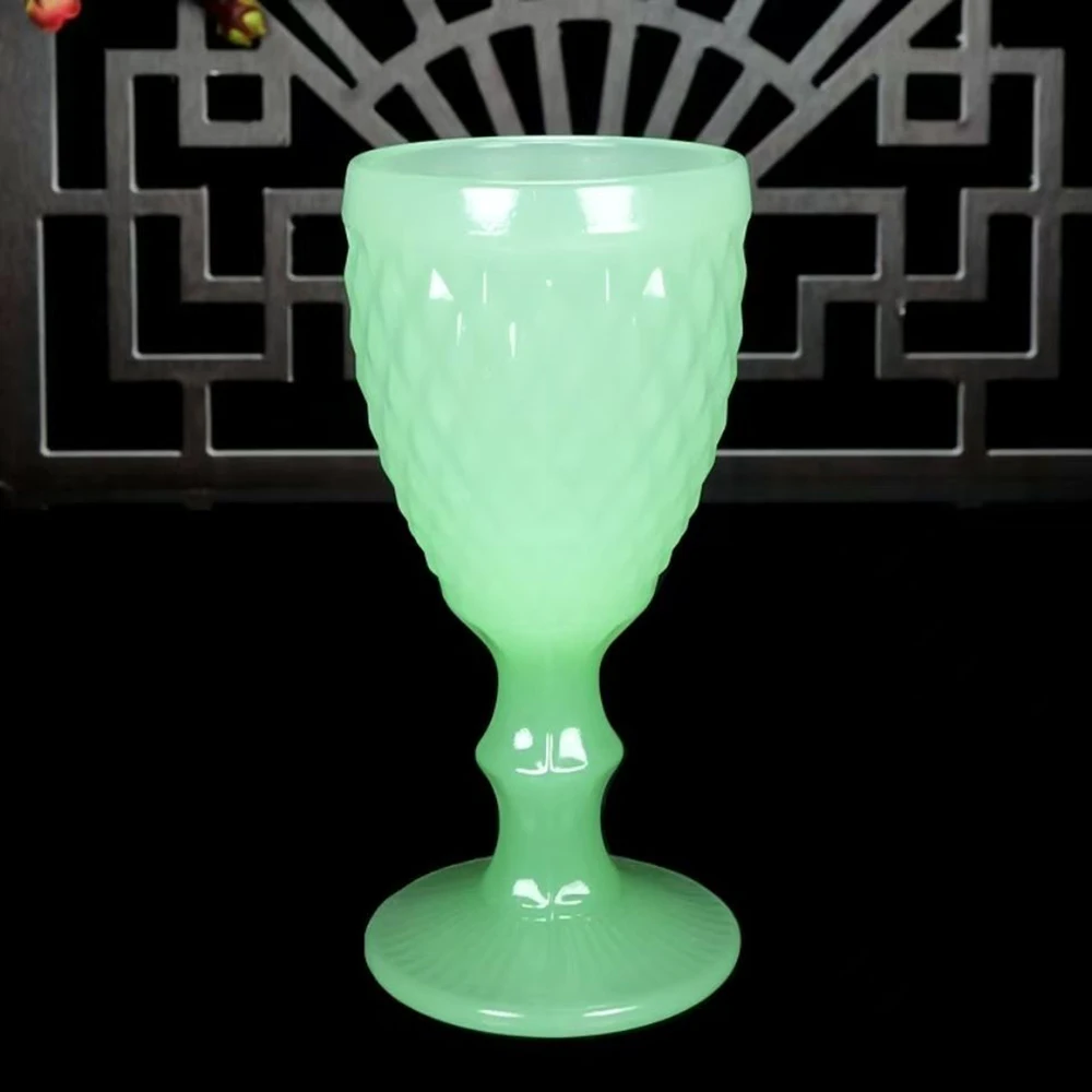 Vintage glazed jade wine glass, Household small liquor glass, Natural ore goblet Sake glass, Health wine set for home,  50ml