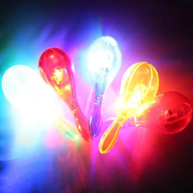 2pcs LED Maracas Flashing Light Up Shake Toy Cheering Party  Rattle Noise Maker Shaker Toys     Christmas Decoration