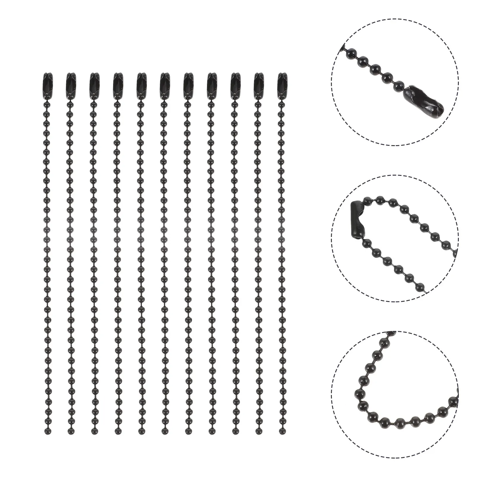

100pcs Durable Iron Bead Chain Diy Decorative Keychain Chain 2.4Mm Round Ball Beading Chains For Jewelry Tags