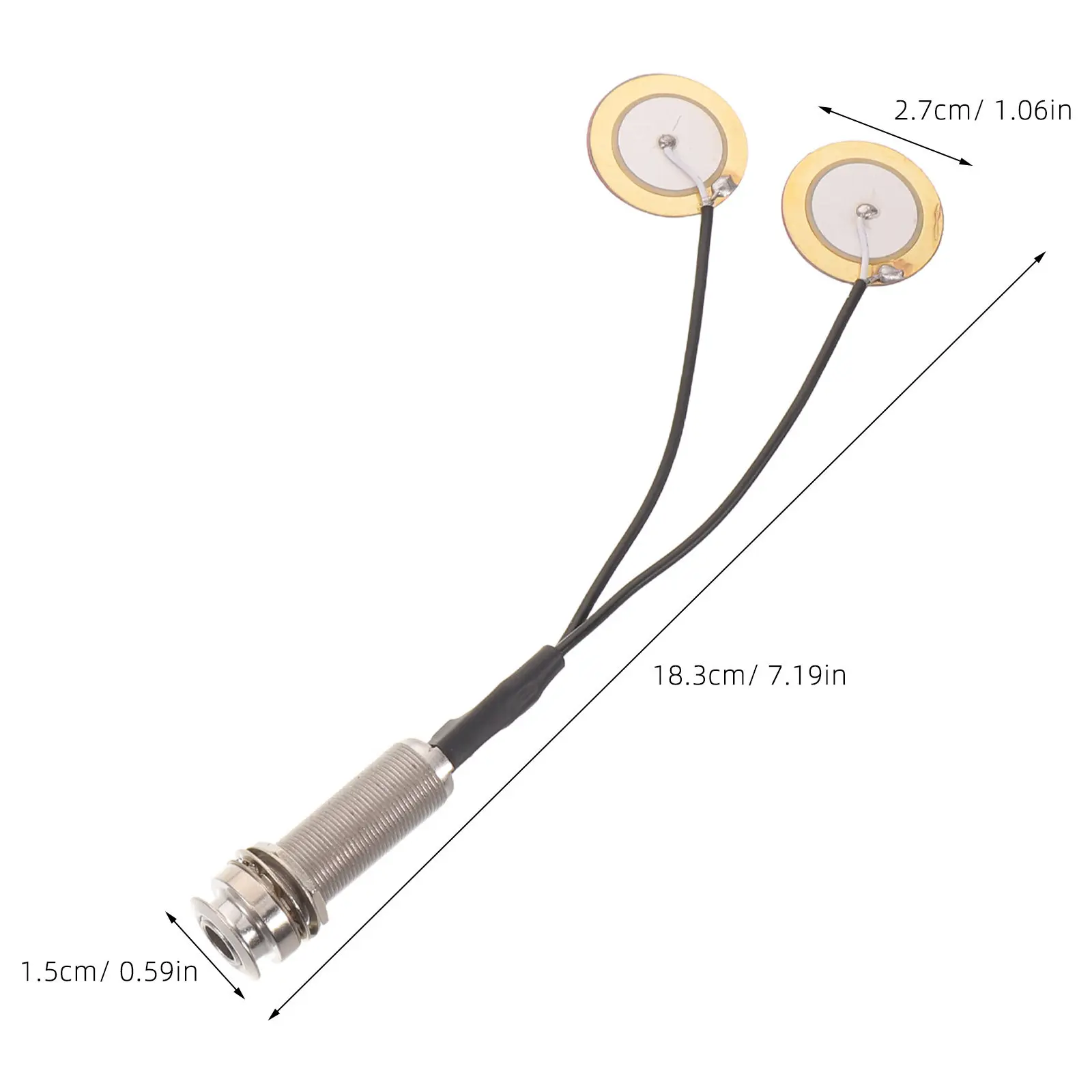 2Sets Acoustic Guitar Pickup Piezo Contact Transducer Self Adhesive Mono Pickup for Violin Ukulele Cello Electronic Acoustic view 2