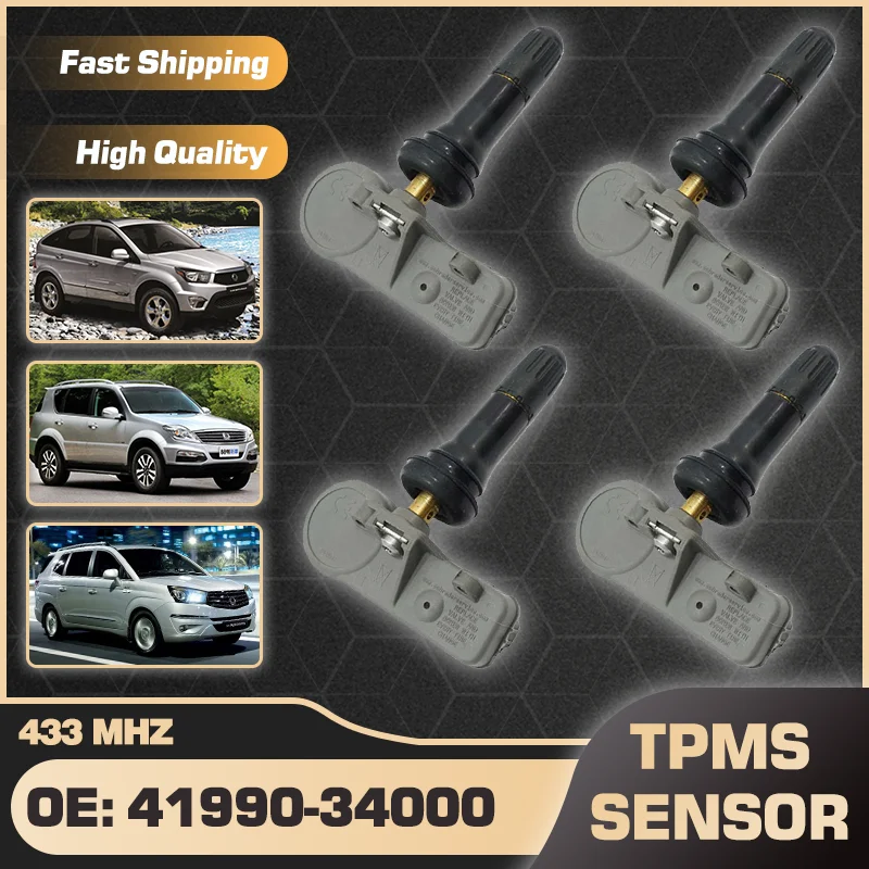 Car For Ssangyong Rexton 2012-2015 Ssangyong Rodius 2005-2015 TPMS Tire Pressure Sensor Monitoring System 41990-34000 433 MHz