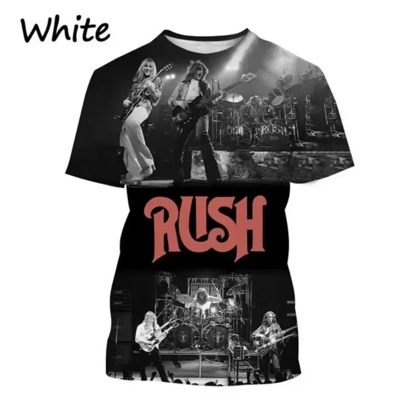 Rush Popular Men\'s T-shirt Hip-hop Casual Round Neck Short Sleeve Fashion 3D Printing Summer Top Streetwear