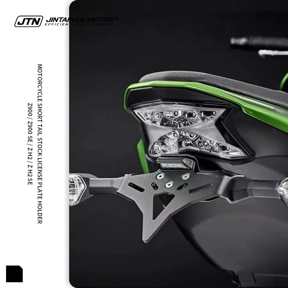 

JTN Motorcycle Rear Short Tail Stock License For KAWASAKI Z900 SE Z H2 2017-2026 LED Lights License Plate Holder Accessories