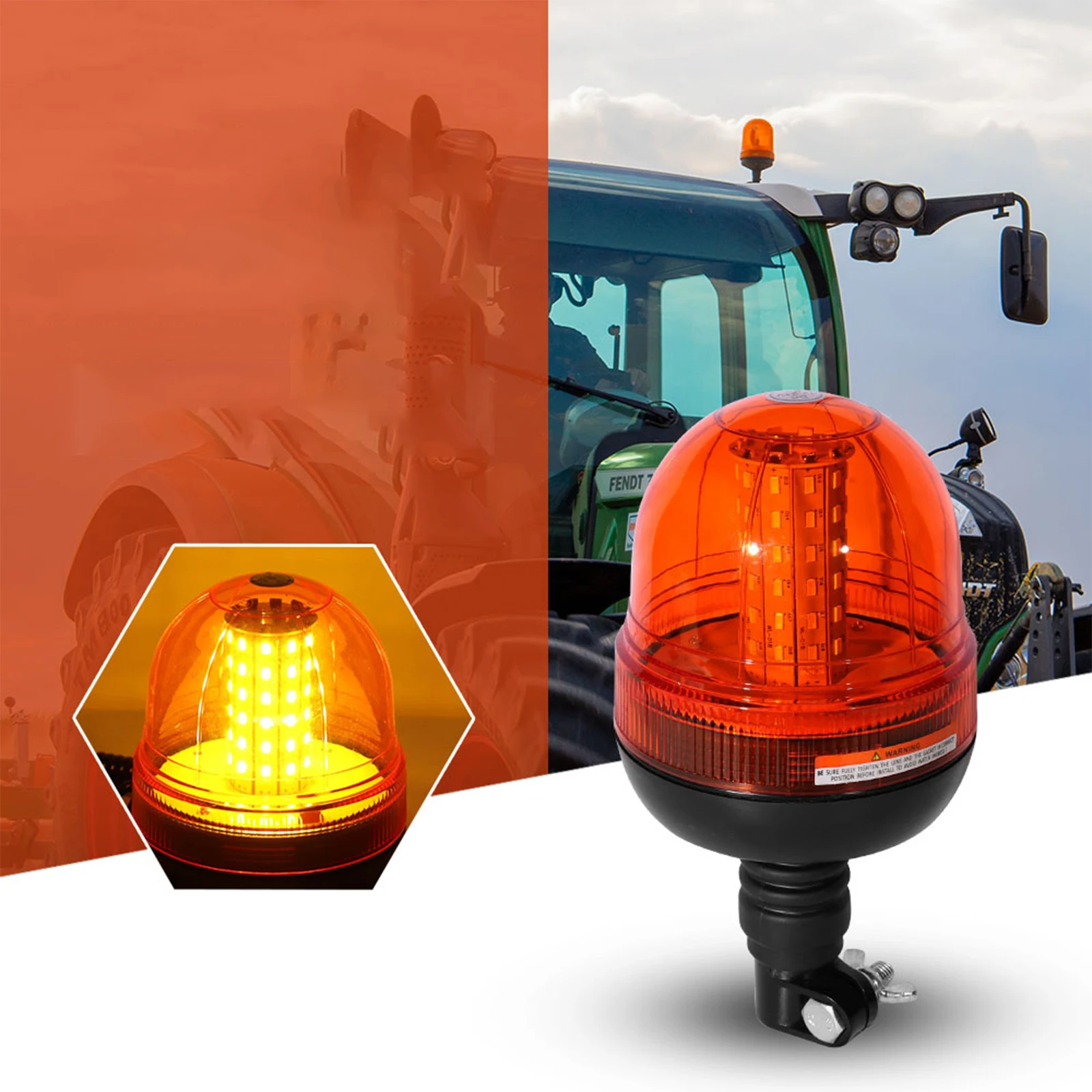 

LED Warning Signal Light For Tractor Amber Truck Rotating Flash Emergency Strobe Lamp For Forestry Agco