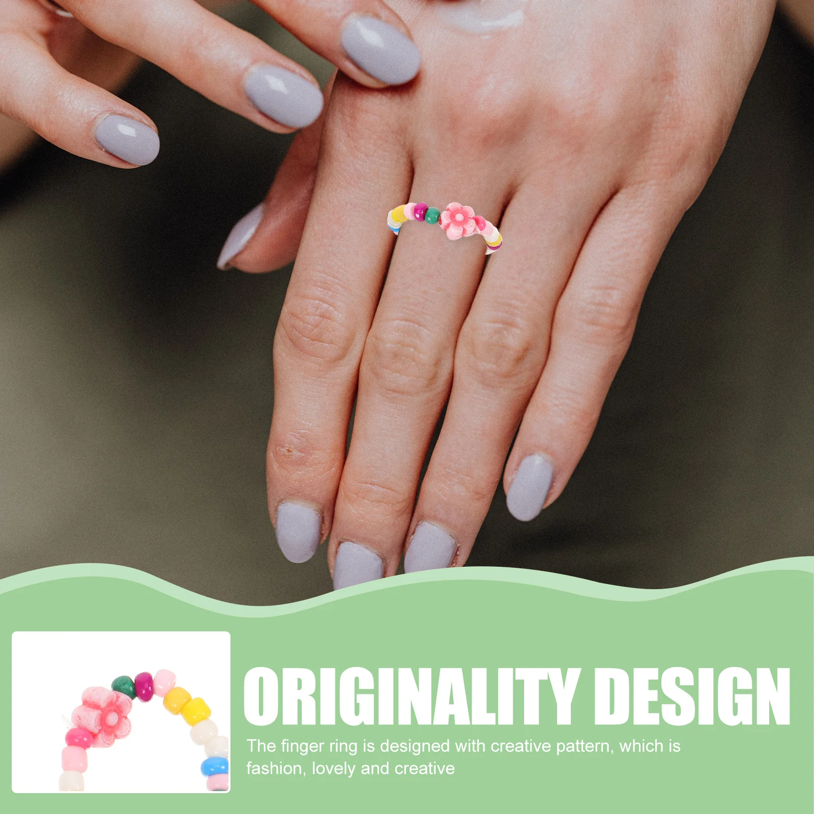 21 قطعة خواتم الاصبع الملونة الراتنج حلقة مجموعة أنيقة تكويم خواتم مجوهرات للنساء الفتيات الصيف الشاطئ اكسسوارات الحفلات