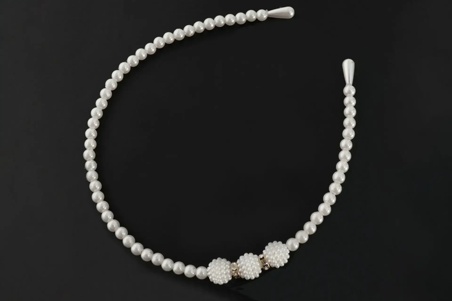 Fashion Full Faux Pearl Hairwear Elastic Flower Girl Women Hair Hoop Bands Headband Baby Wedding Hair Accessories