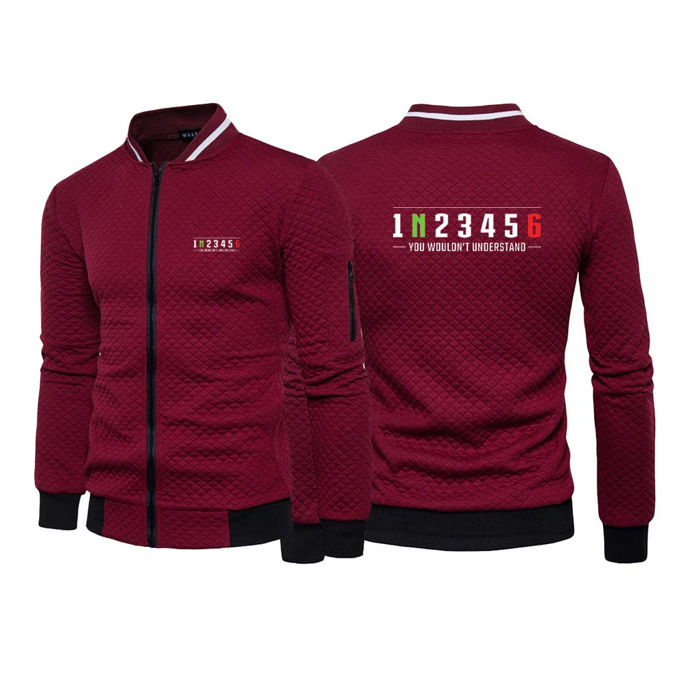 Sudadera con cremallera y cuello alto para hombre, suéter informal con cremallera para motocicleta, ropa de primavera y otoño, 1n23456, 2023