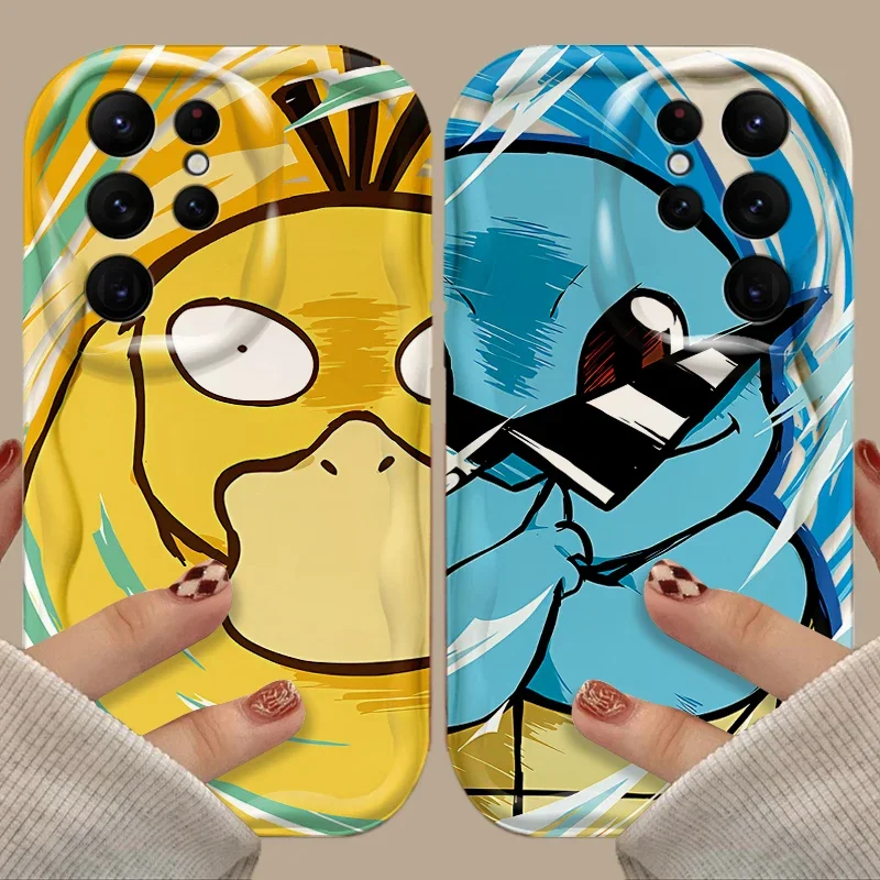 Soft Silicone Phone Case For Samsung Galaxy A33 A73 A53 A54 A34 A14 A24 A13 A23 A15 A05 A05S 5g Cute Pokemon Psyduck Wave Cover