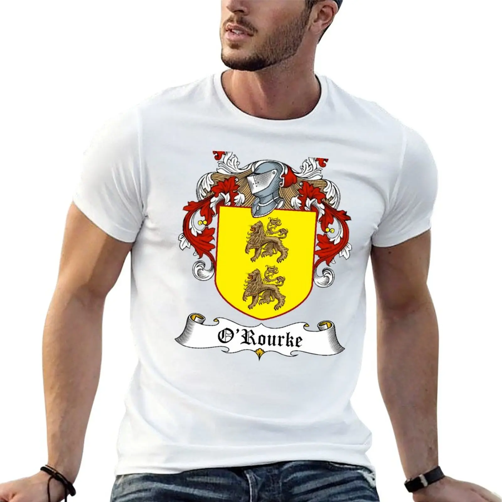 O'ROURKE FAMILY CREST T-Shirt Sporty Breathable Short Sleeve T-Shirt