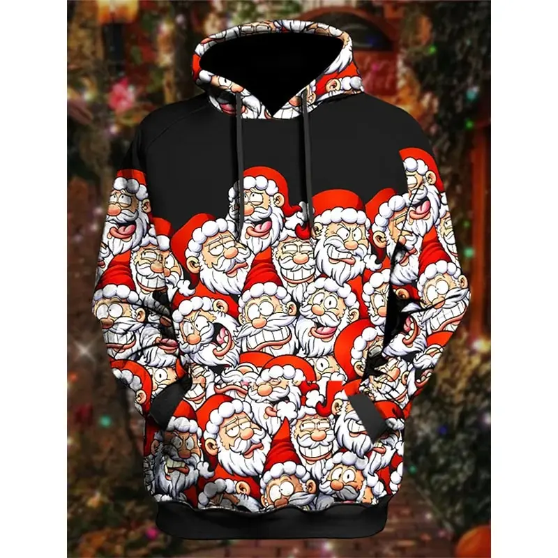 New 3D Santa Claus Xmas Printing Hoodies Kids Merry Christmas Fashion Hooded Sweatshirts Women Funny Hoodie Pullovers Tracksuits